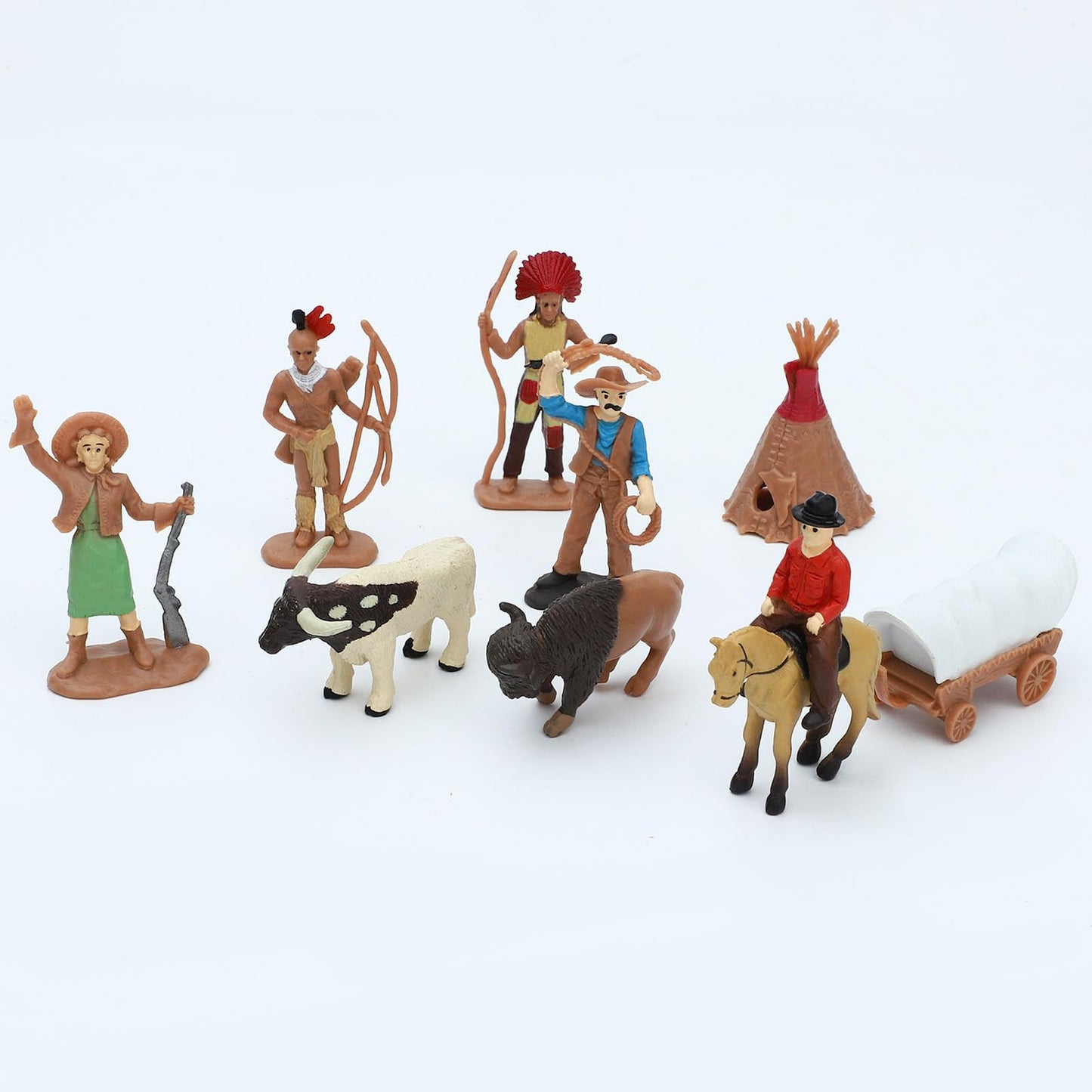 Onest 57 Pieces Native American Figurines Indian Figurines Indians Historical Plastic Action Figures For Projects Decoration Bir