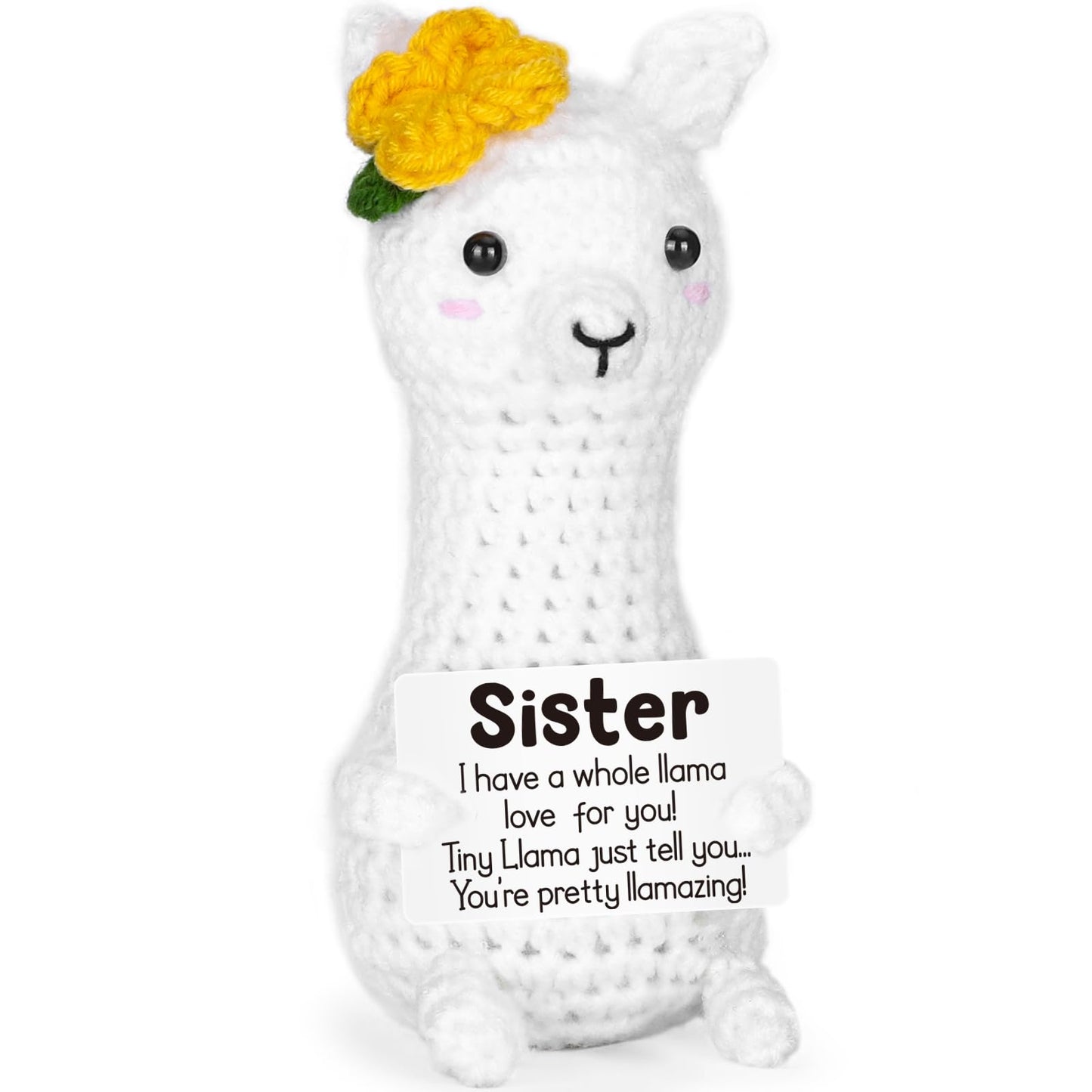 Christmas Sister Gifts from Sisters  Birthday Stocking Stuffers Sister Gifts for Women Girls mature-themed  I Love You Sister in Law Bestie Soul Sister Gifts Presents Small Cute Handmade Knitted Crochet Llama