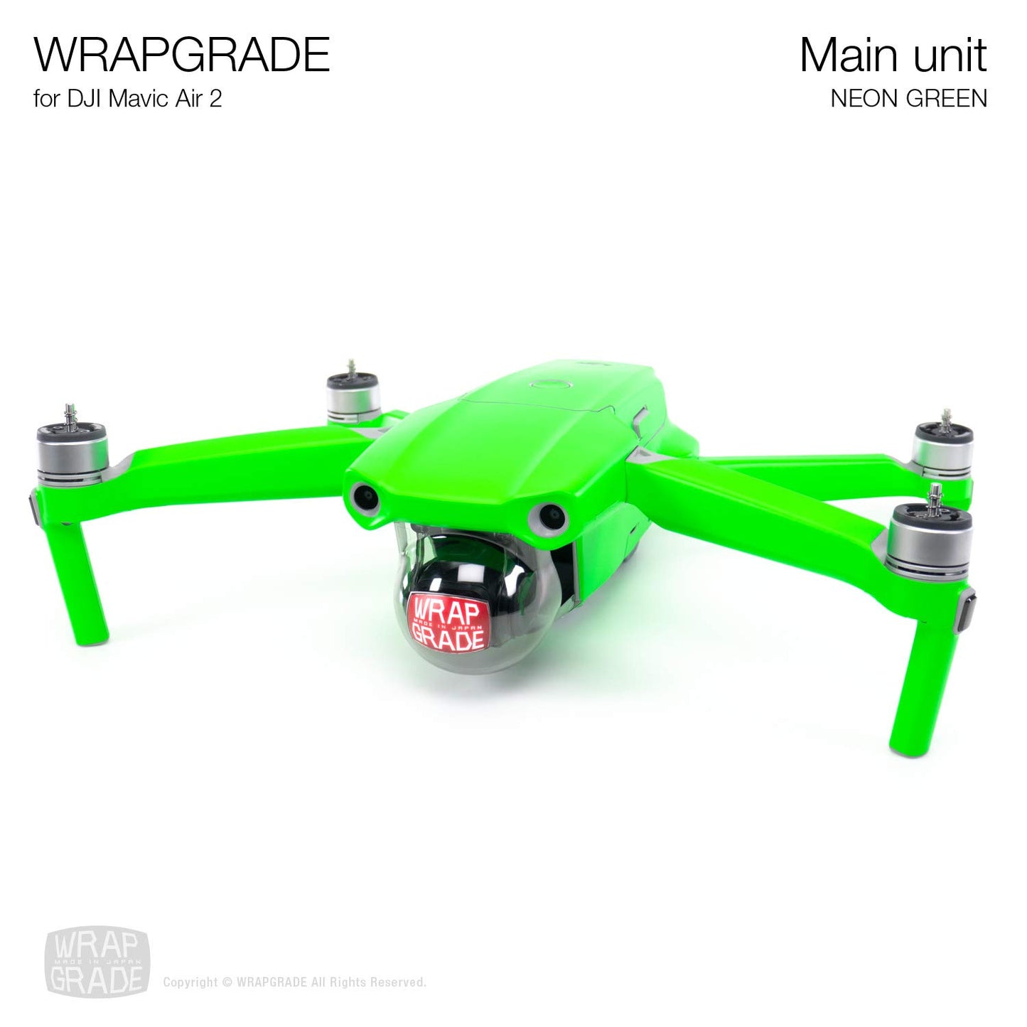 Wrapgrade Main Unit Skin Compatible With Dji Mavic Air 2 (Neon Green)