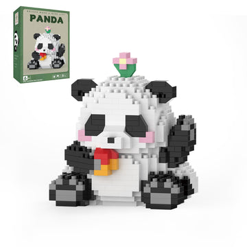 Mjddja Mini Building Blocks- Waving Panda, Party Favors- Micro Blocks Panda Toy For Kids 6 7 8 9 10+, Mini Blocks Building Sets