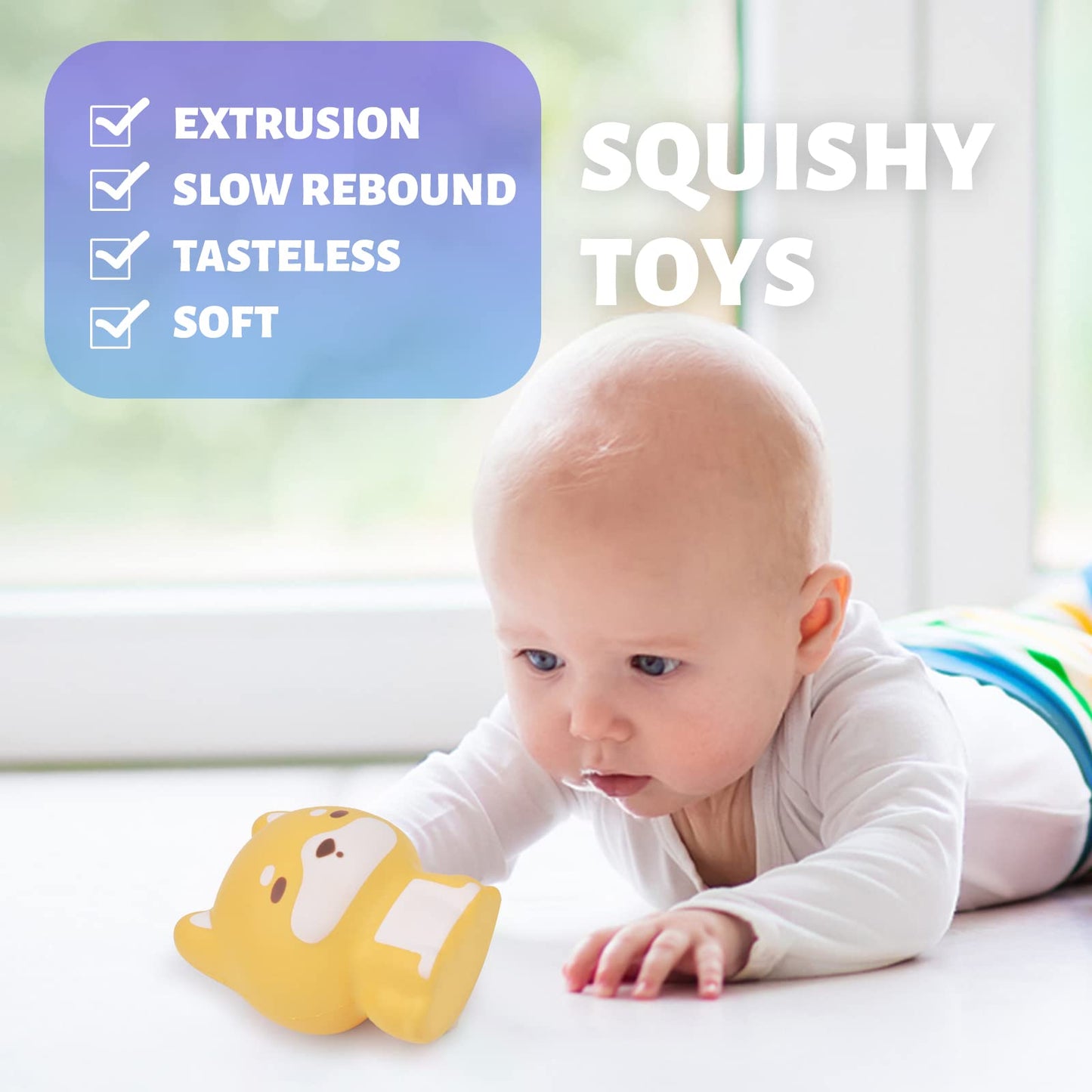 Anboor 4.2  Squishies Toy Dog Kawaii Soft Squishies Animals Toy Slow Rised Squeeze Puppy Dog Squish Stress Relief for Kid mature-themed Toys