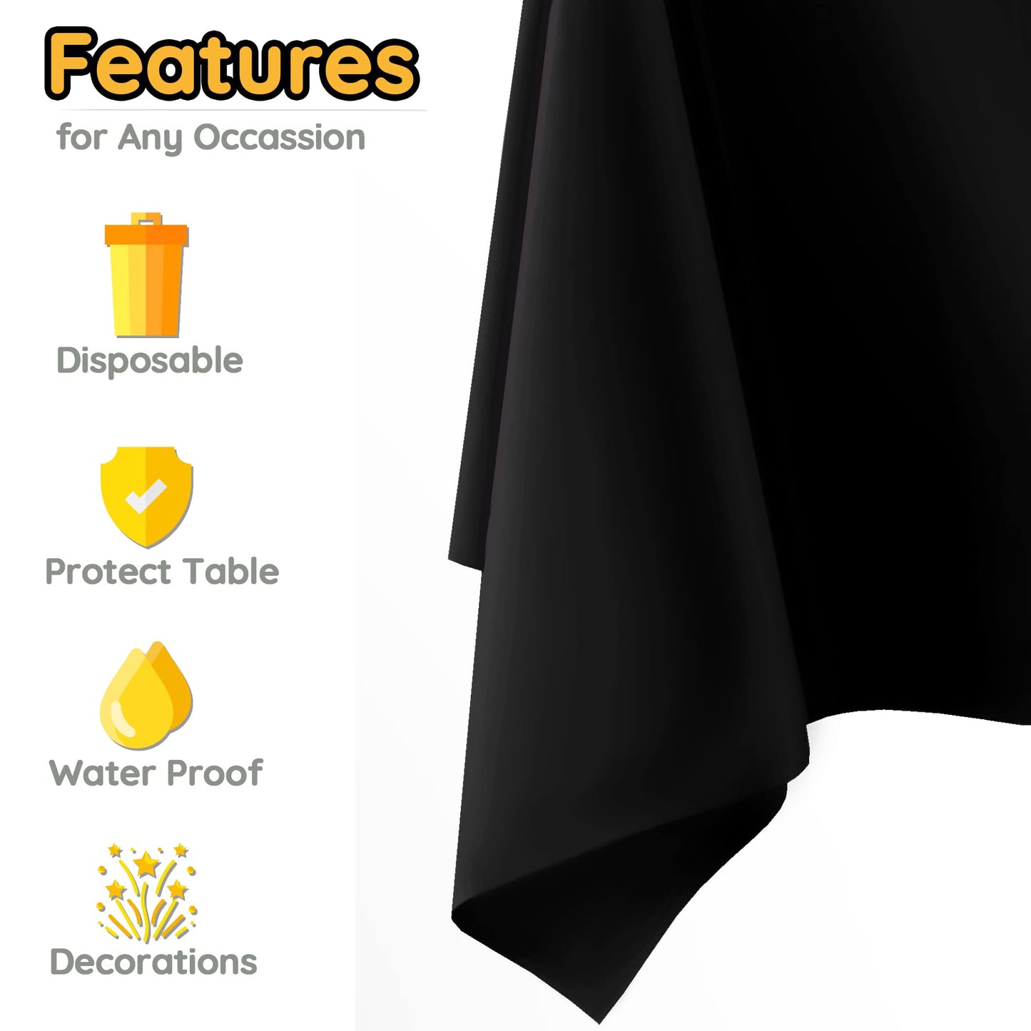 Vusnud 3 Packs - Disposable Racetrack Tablecloth, Plastic Car Theme Party Supplies, 54 x 108 Inches Racing Road Table Cover for