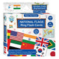 Tiddler World Country Flag Flashcards for Kids.56 Countries free World Map 52*39 cm & Ring IWipe & Clean National Countries, Cap