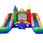 Inflatable Bounce House and Double Slide Combo Unit (Without Blower) - 16.5 x 15 x 11 Foot- Crossover Rainbow Castle Combo Bounc