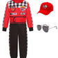 Sizgaroot Kids Race Car Driver Costume Boys Toddler Race Car Driver Halloween Costume (3-4T)