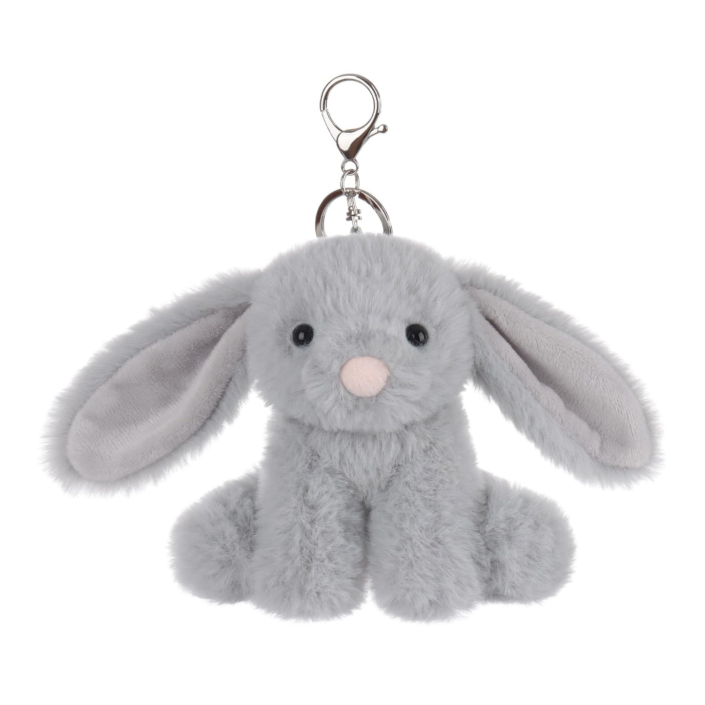Apricot Lamb Cute Toys Plush Grey Bunny Rabbit Stuffed Animal Soft Keychain For Kids Bag, Purse, Backpack, Handbag (Grey Bunny，4.7 Inches)