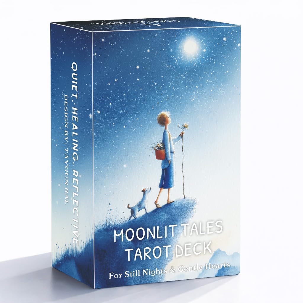 Nalniz Tarot Cards Deck 78 Cards With Guidebook, Moonlit Tales Tarot Deck, Gentle Storybook Style Tarot For Beginners, Intuitive