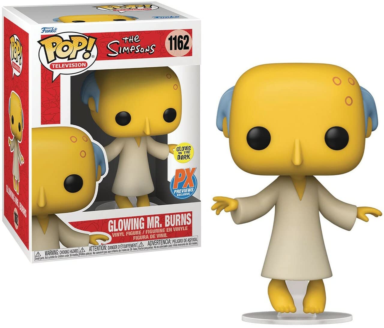 Pop The Simpsons: Glowing Mr. Burns (Px Previews Exclusive) Funko Vinyl Figure (Bundled With Compatible Box Protector Case)