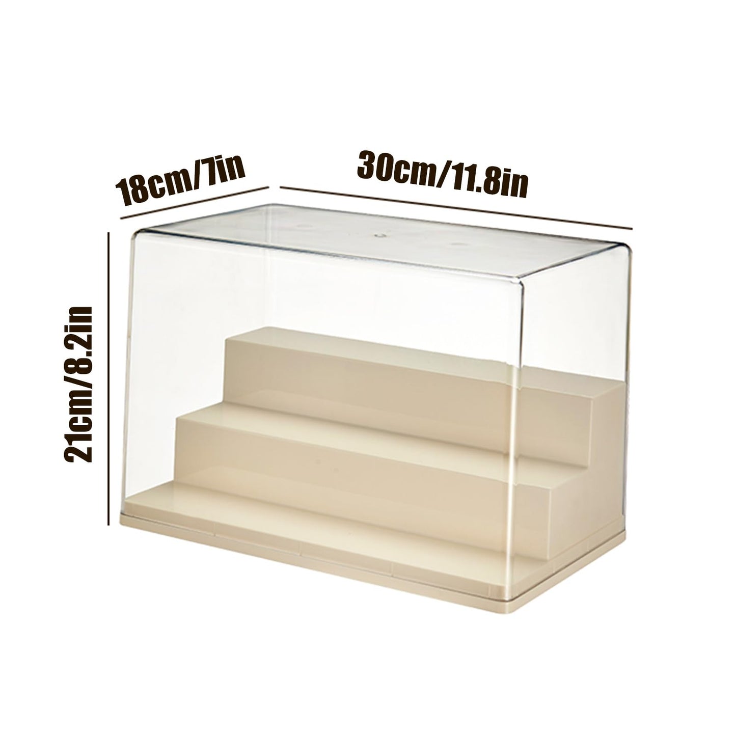Display Case for Minifigures Action Figures Blocks, Display Box for PopMart Sonny Angel Figures with Three Layers of Stairs, Gif