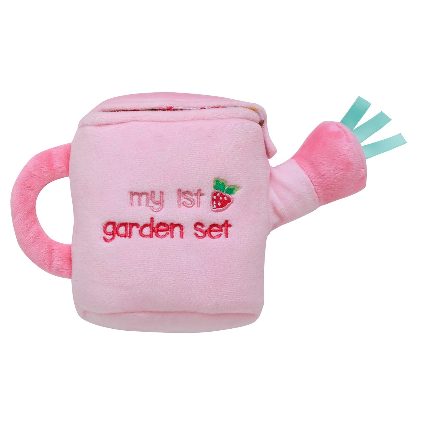 4 Piece Plush My First Garden Play Set With Sensory Toys For Baby, Pink, 6 Inch