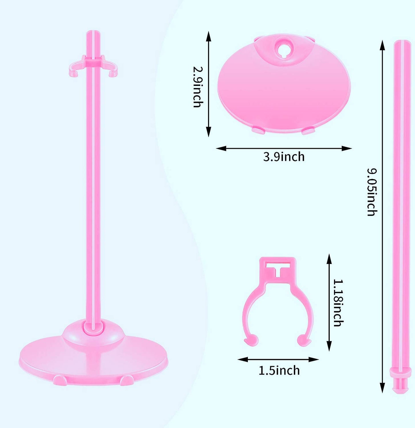 U.Will 10 Pcs Doll Stands Display Holders Doll Stands Doll Mini Display Stand Doll Support Frame Toy Doll Accessories Prop Up 11 To 13 Inch Dolls And Action Figures Doll Accessories,Light Pink