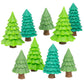 Accoutrements Itty Bitty Forest Trees 9 Piece Set - Miniature Trees for Creating Enchanting Landscapes - Soft Vinyl, Self-Standi