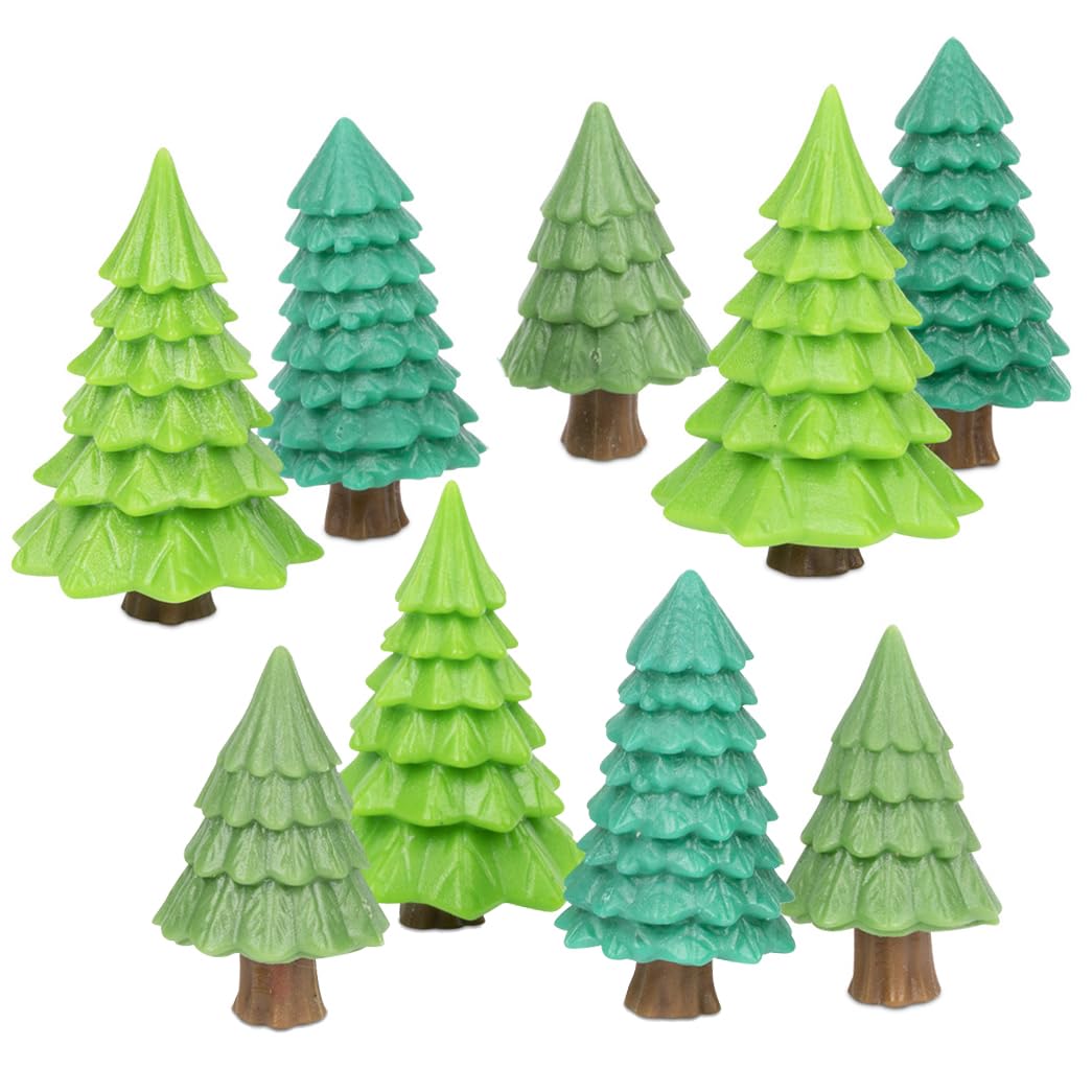 Accoutrements Itty Bitty Forest Trees 9 Piece Set - Miniature Trees for Creating Enchanting Landscapes - Soft Vinyl, Self-Standi