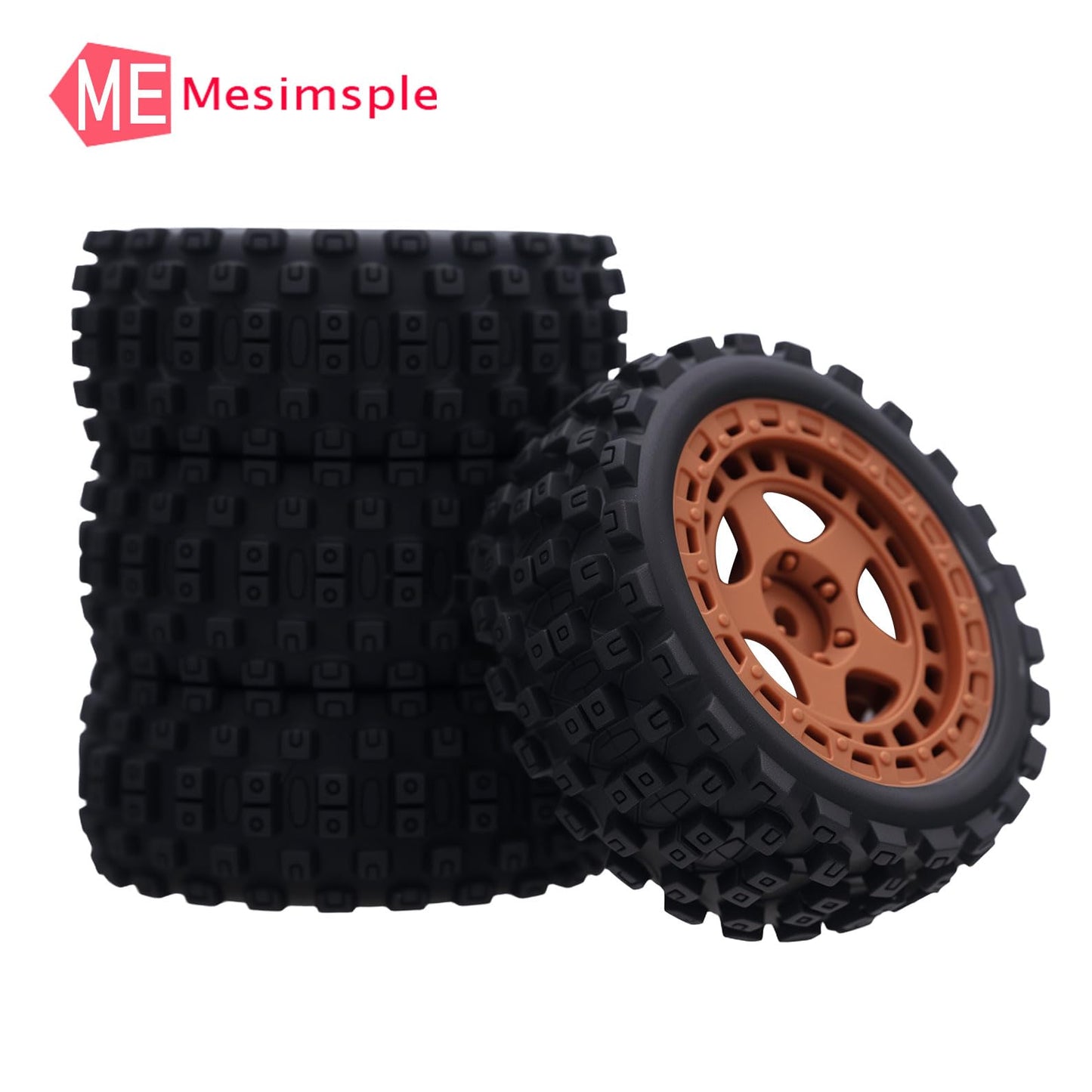 Mesimsple Pre Glued Plastic Wheel And Rubber Tire Ara550114 For 1/18 Typhon Grom Series Upgrade Parts Black