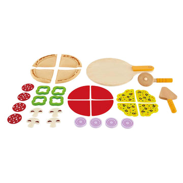 Hape Homemade Wooden Pizza Play Kitchen Food Set and Accessories Multicolor, 3 years and up