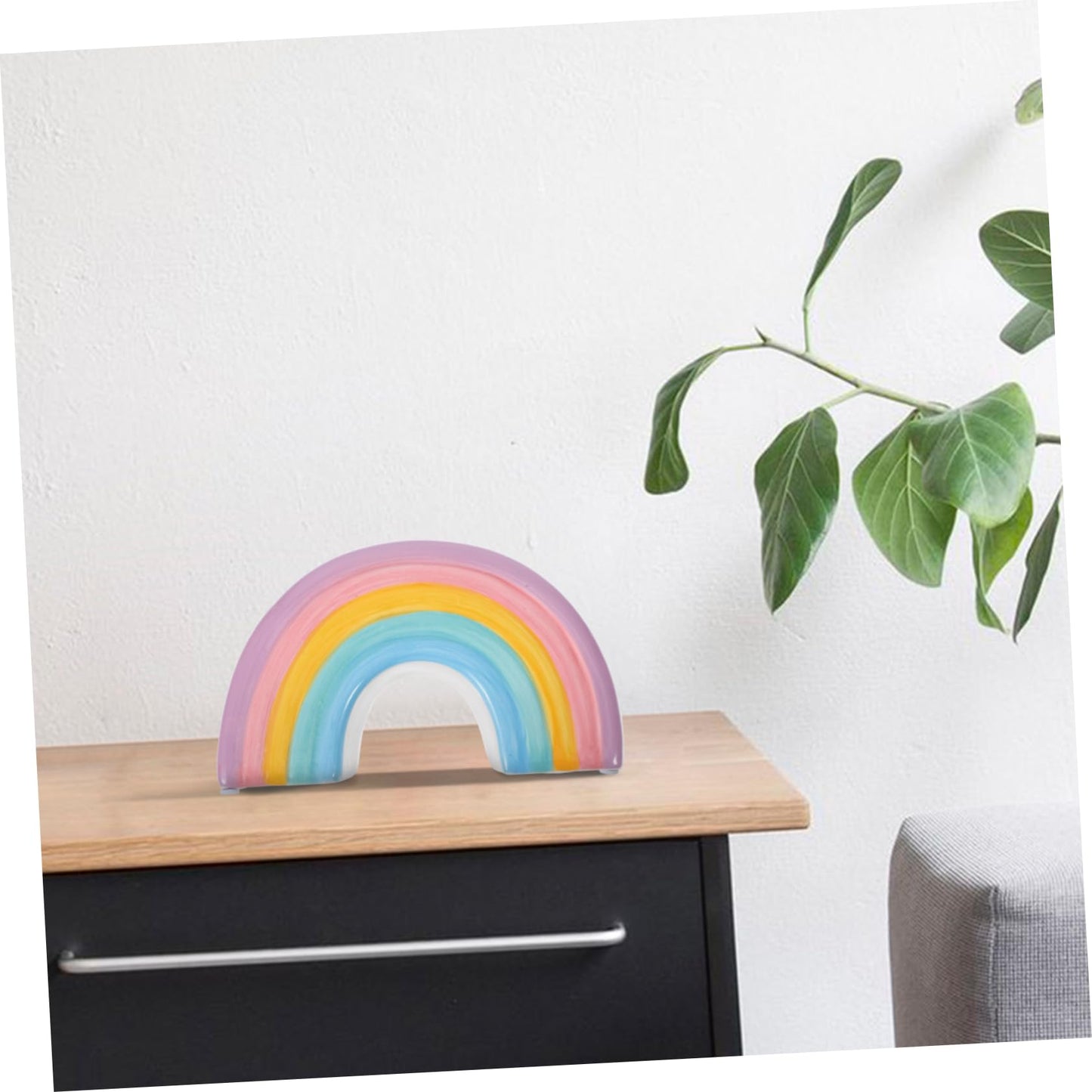 Rainbow Piggy Bank Ceramic Money Bank Decorative Money Box Coin Saving Pot Desktop Ornament For Kids Table Nursery Decor