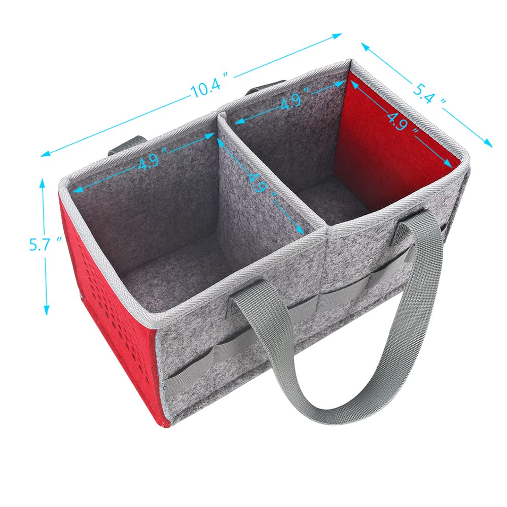 Seracle Carrying Case Travel Felt Bag Compatible With Toniebox Starter Set And Tonies Figurine (Gray+Red)