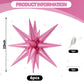 6PCS Star Balloons, 22Inch Large Pink Star Balloon Explosion Foil Balloons Cone Spike Balloon for Birthday Graduation Wedding An