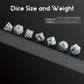 Cracked Glass DND Dice 7 Piece Black Zircon Dice with Great Gift Case for DND Dungeons and Dragon Tabletop Game (Black Glass wit