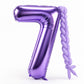 Charnoel Purple Number 7 Balloons 40 Inch Purple Birthday Party Decorations Large Foil Balloons for Cartoon Birthday Party Backd