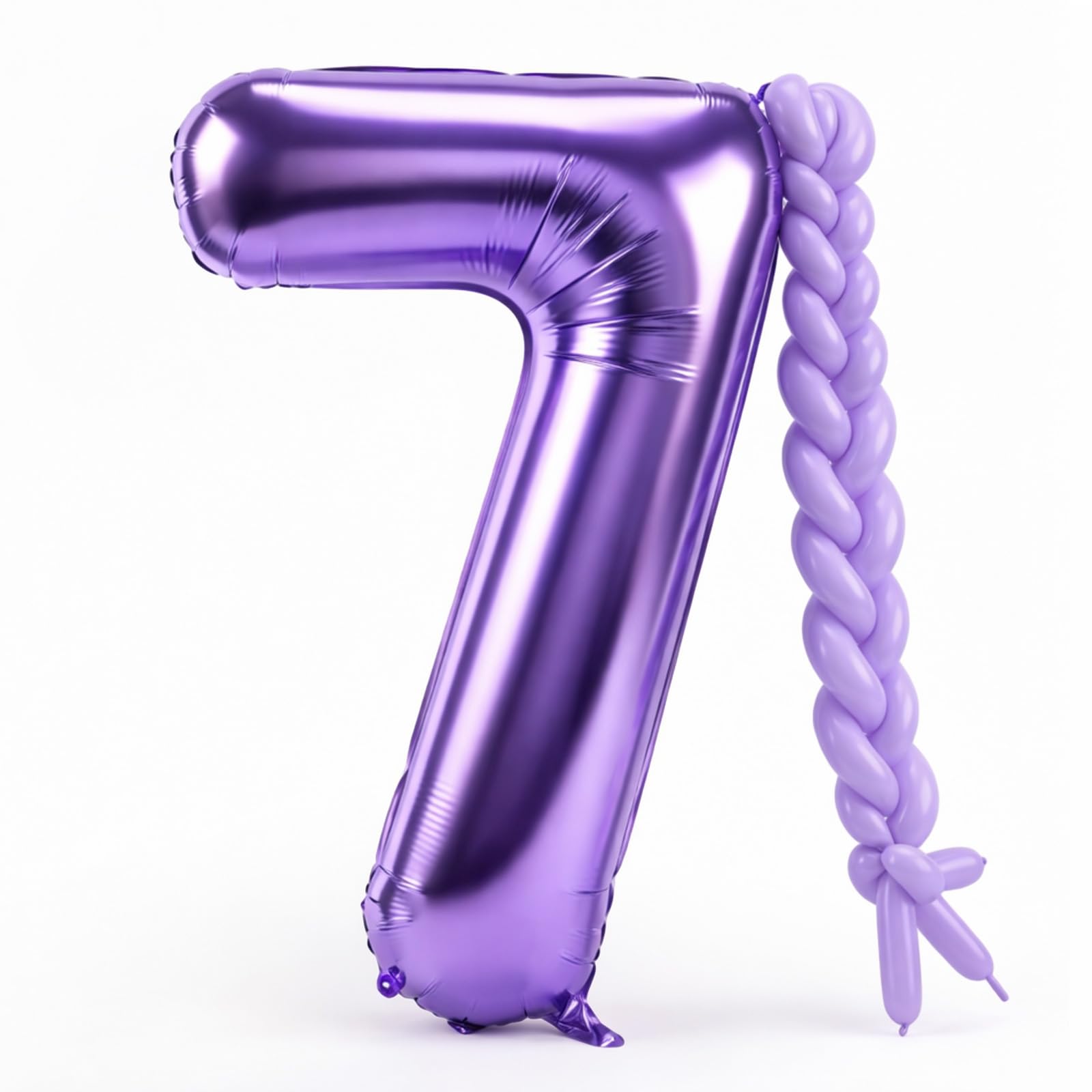 Charnoel Purple Number 7 Balloons 40 Inch Purple Birthday Party Decorations Large Foil Balloons for Cartoon Birthday Party Backd