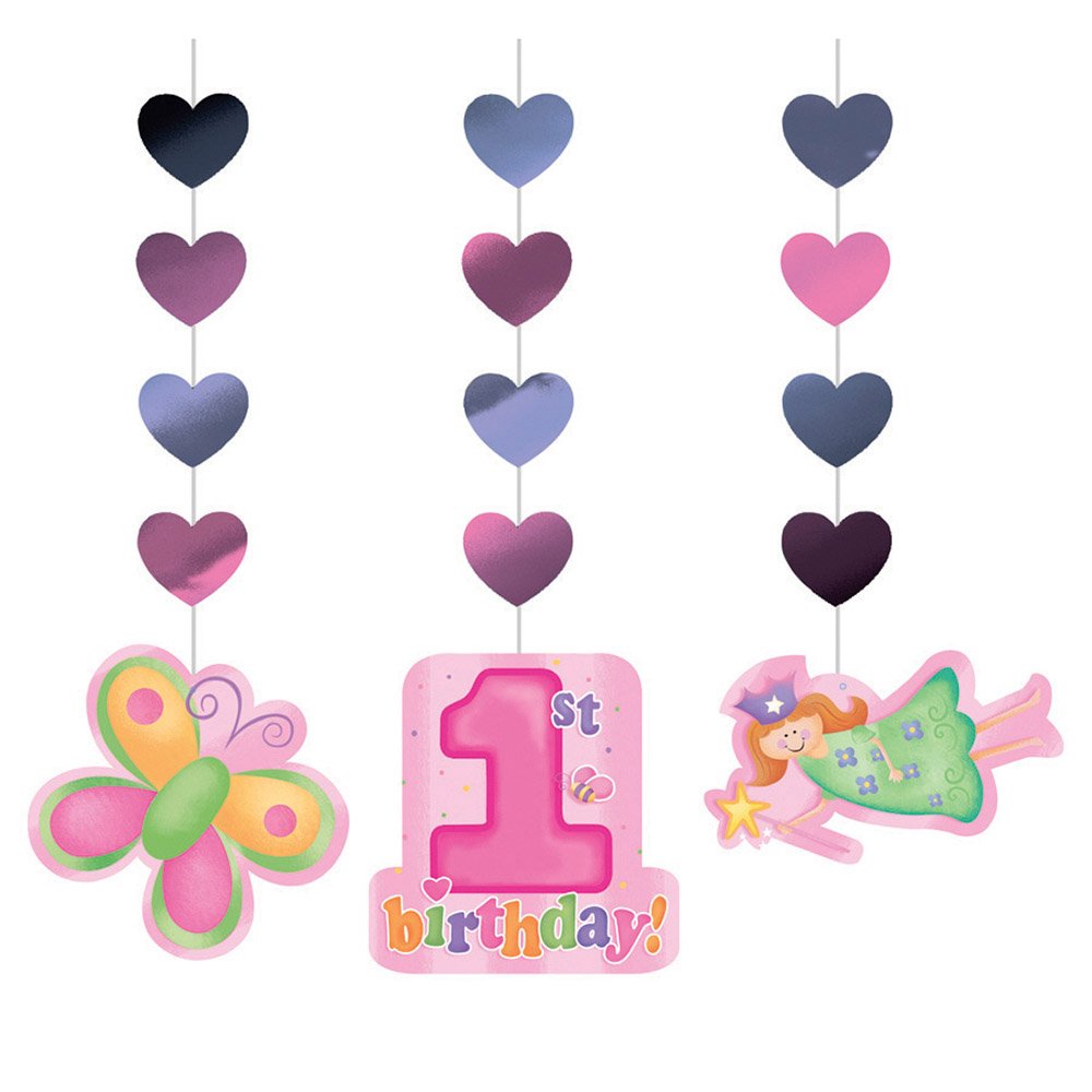 Hanging Party Decorations, Fun at One Happy First Birthday Girl