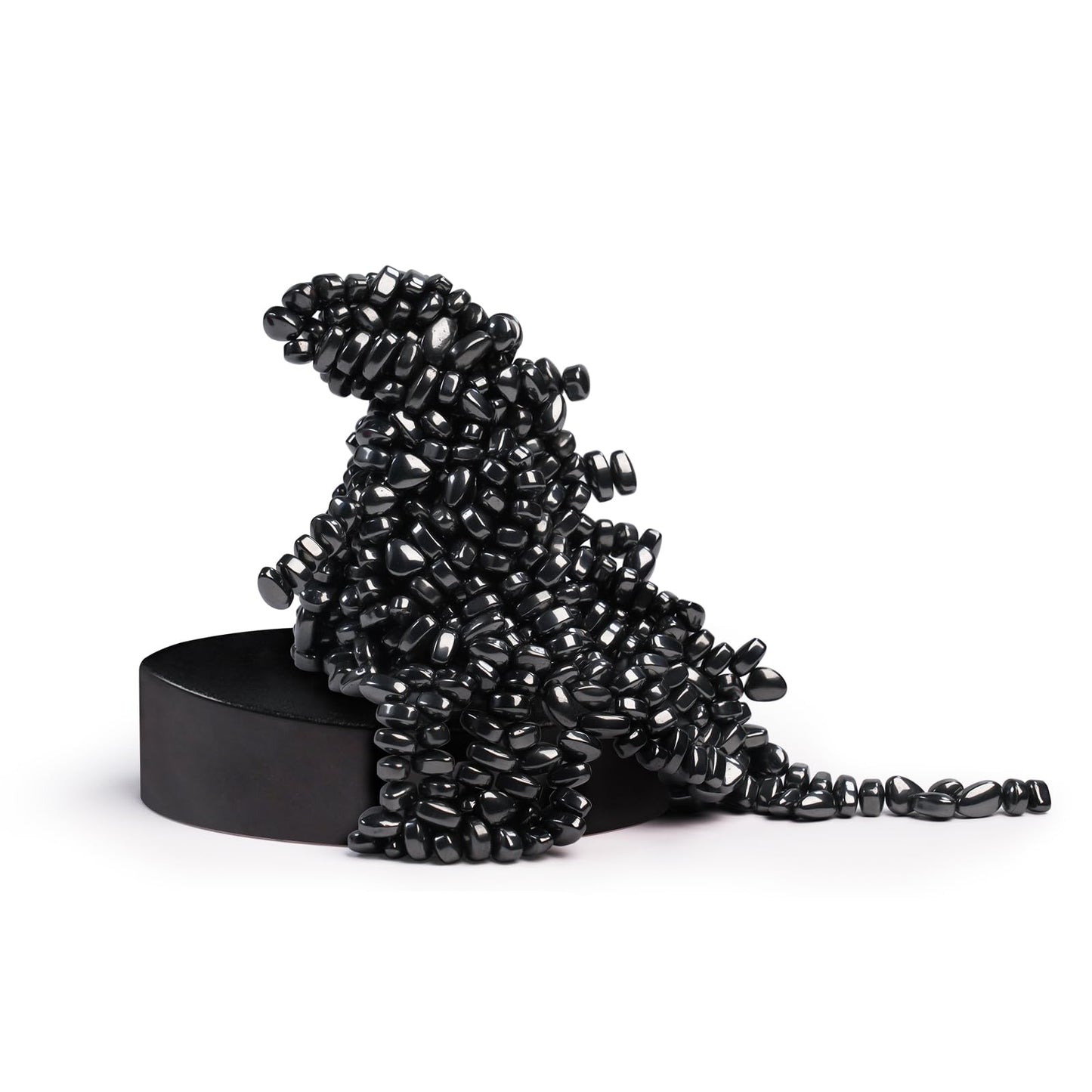 Likee Easy-Shape Ferrite Putty Magnetic Fidget Toys For Men Women Adult Stress Relief, Include Strong Magnet Base & 500+ Black Pebbles, Captivating Desk Decoration Thoughtful Colleague Gifts (Black)