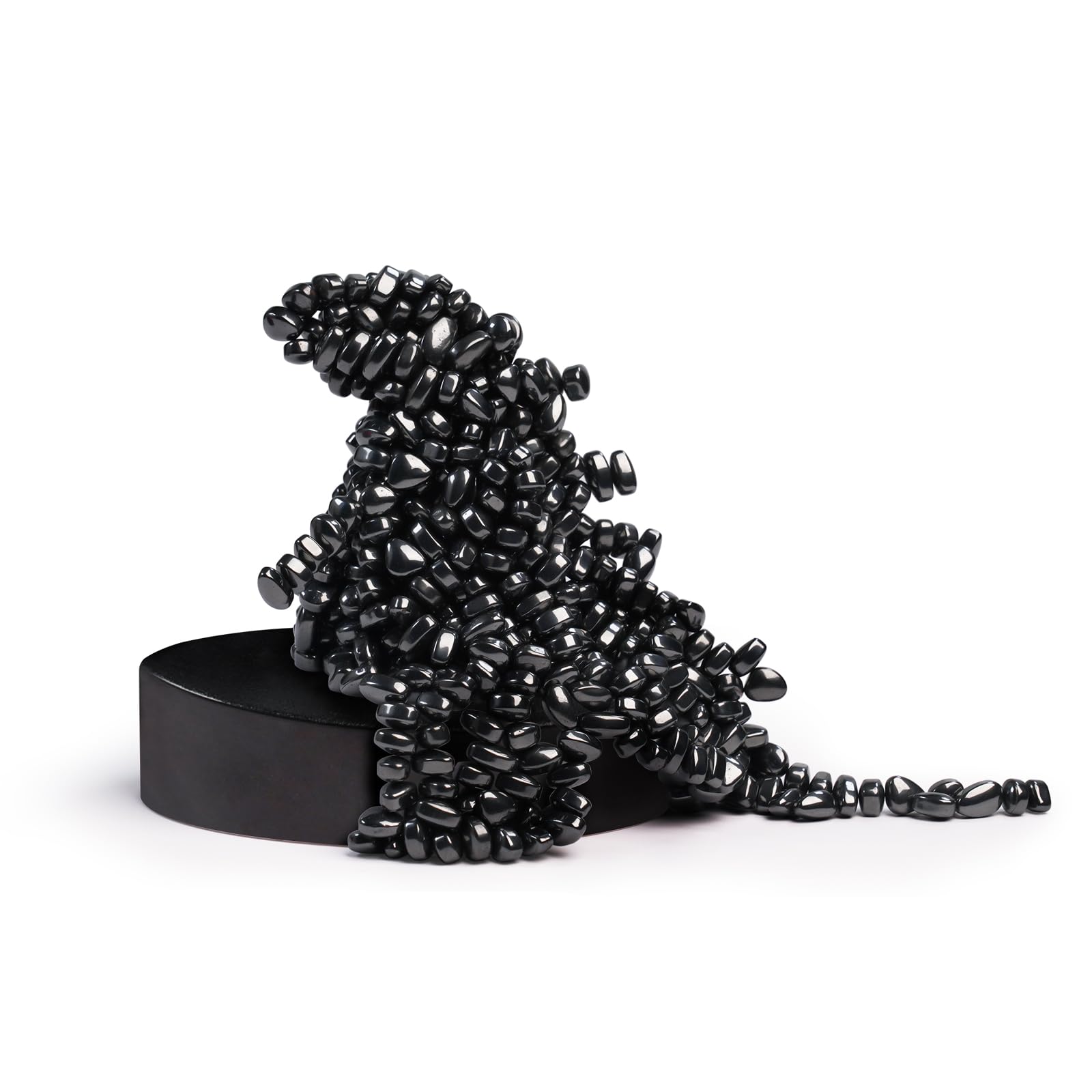 Likee Easy-Shape Ferrite Putty Magnetic Fidget Toys For Men Women Adult Stress Relief, Include Strong Magnet Base & 500+ Black Pebbles, Captivating Desk Decoration Thoughtful Colleague Gifts (Black)