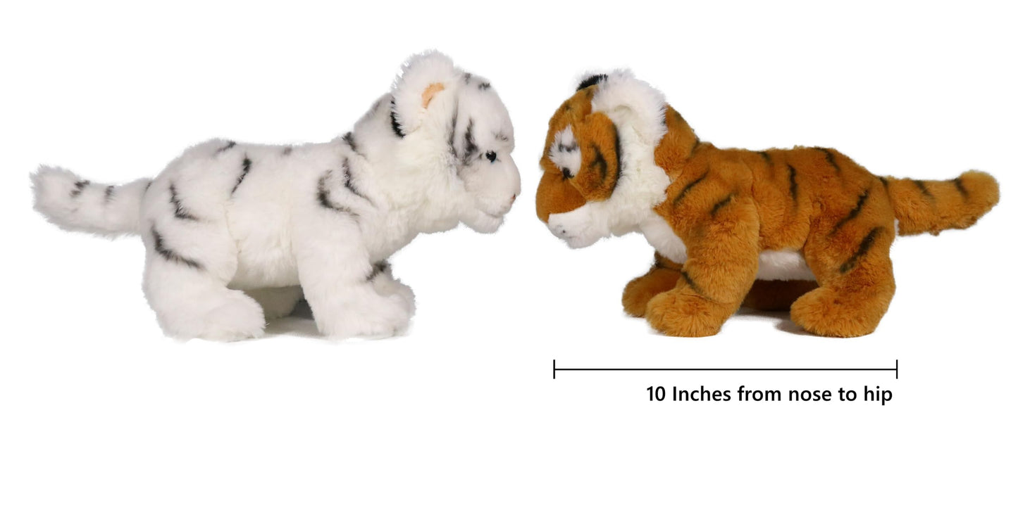 Ice King Bear Baby Tiger Stuffed Animal 10 Inches Cute Plush Toy (Pair)