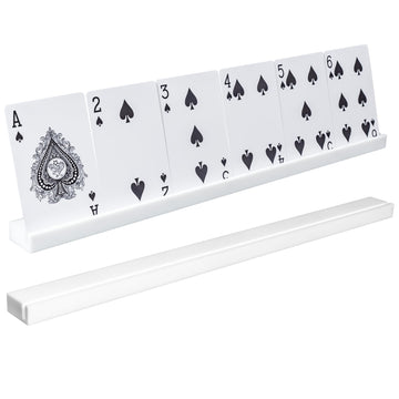 Playing Card Holders 13.4 Inches White Acrylic Solid Card Holder For Playing Card Games (2 Pcs., White)