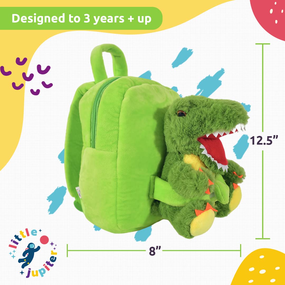 Pet Plush Dinosaur Stuffed Animal Backpack For Boys & Girls 3 - 4 - 5 Years Old W/ Removable T Rex Plush Toy - Backpack Dinosaur