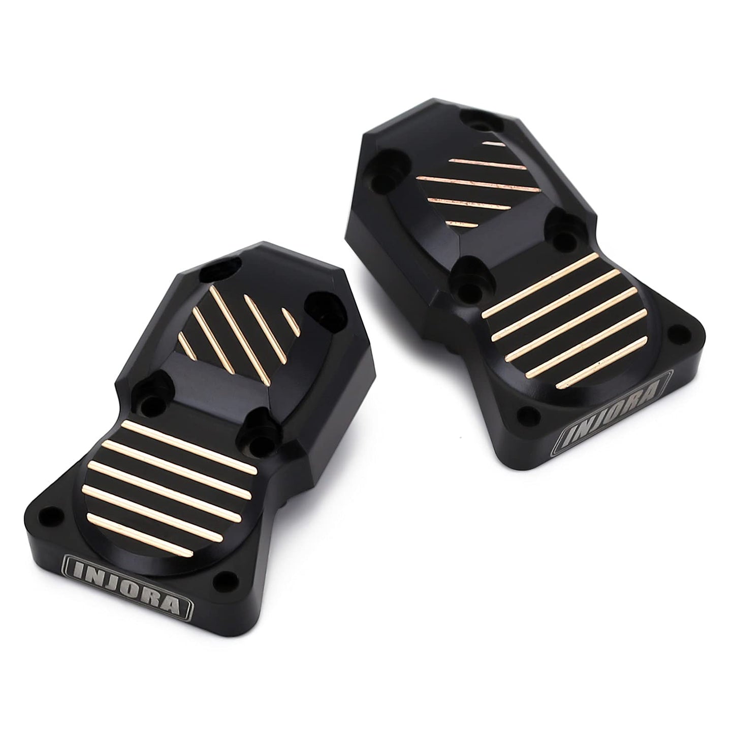 INJORA Brass Diff Cover for Front and Rear Axles Black Coating Finish Upgrades Parts for 1/24 RC Crawler Car Axial AX24 SCX24 90