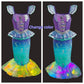 LEDPATY Girls Mermaid Costumes Little Mermaid Dress Glow Princess Dress for Kids with Accesseries Halloween Birthday Party 7-8T