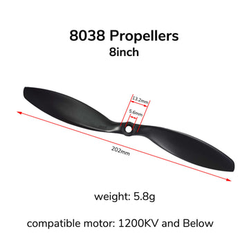 Radiolink A560 Original 2Pcs 8'' Propellers GEMFAN 8038 CCW Wing Props Replacement Accessories for RC Drone, Airplane (Set of 2)