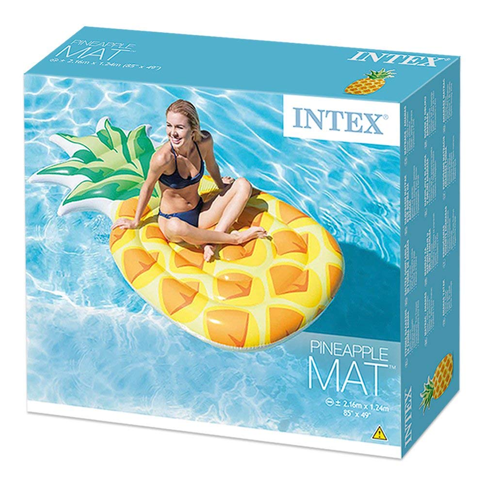 Intex Realistic Print Pool Mat Pineapple 216 x 124 cm Multi-Coloured
