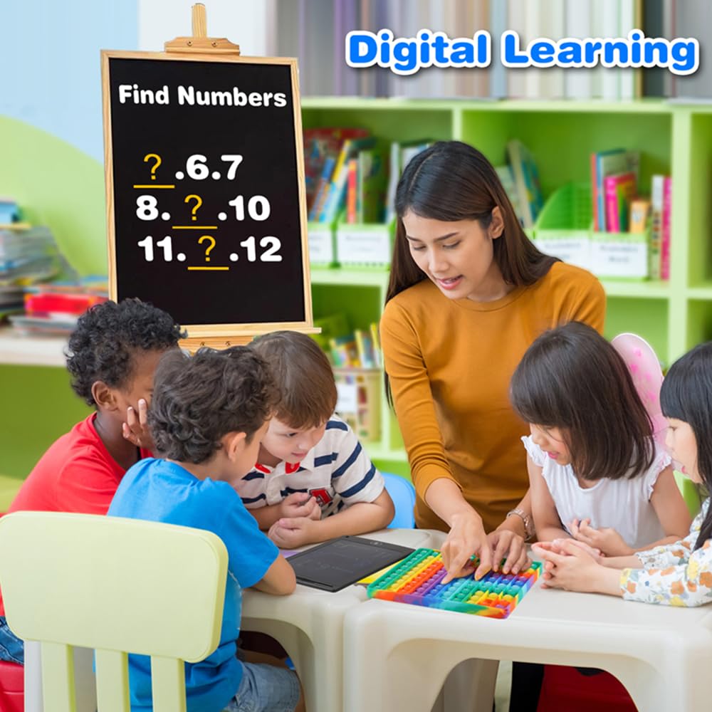 Tddtla 12X12 Multiplication Table Digital P0Pp Math Toy, Rainbow Dimple Fingertip Toy, Multiplication Table Math Game (12X12 Right Angle Multiplication Table)