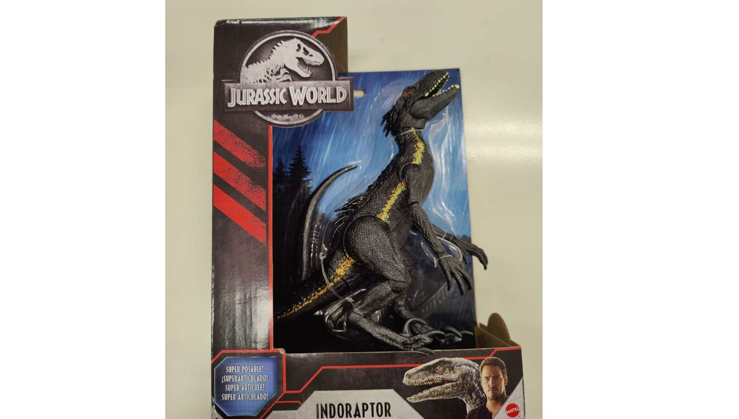 Jurassic World Indoraptor Villain Dinosaur Figure, 10" Posable, Black Plastic