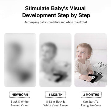 Beiens High Contrast Baby Flashcards, Newborn Brain Development Toys, Visual Stimulation Learning Activity Cards, 20 Pcs 40 Pages 5.5'' X 5.5'' Educational Infants Gift