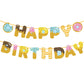 Meetingu Donut Party Supplies, Happy Birthday Banner Donuts Birthday Decorations, For Kids Birthday Donut Happy Birthday Banner,