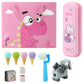 Climberty Cute Pink Stationery Gift Set For Girls, Cartoon Pencil Box With Pencil, Eraser And Stamp, School Supplies Kit For Kid