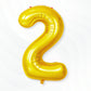Flyloons 2 number Gold Foil Balloon 16 inch Size For Boys Girls Birthday Decoration Items 2nd Year Balloons Set Two