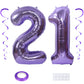 Maigendoo Jumbo 21 Number Balloon 40 Inch Large Digit Balloons Huge Helium Balloon Foil Mylar Balloon With Swirl Decorations For