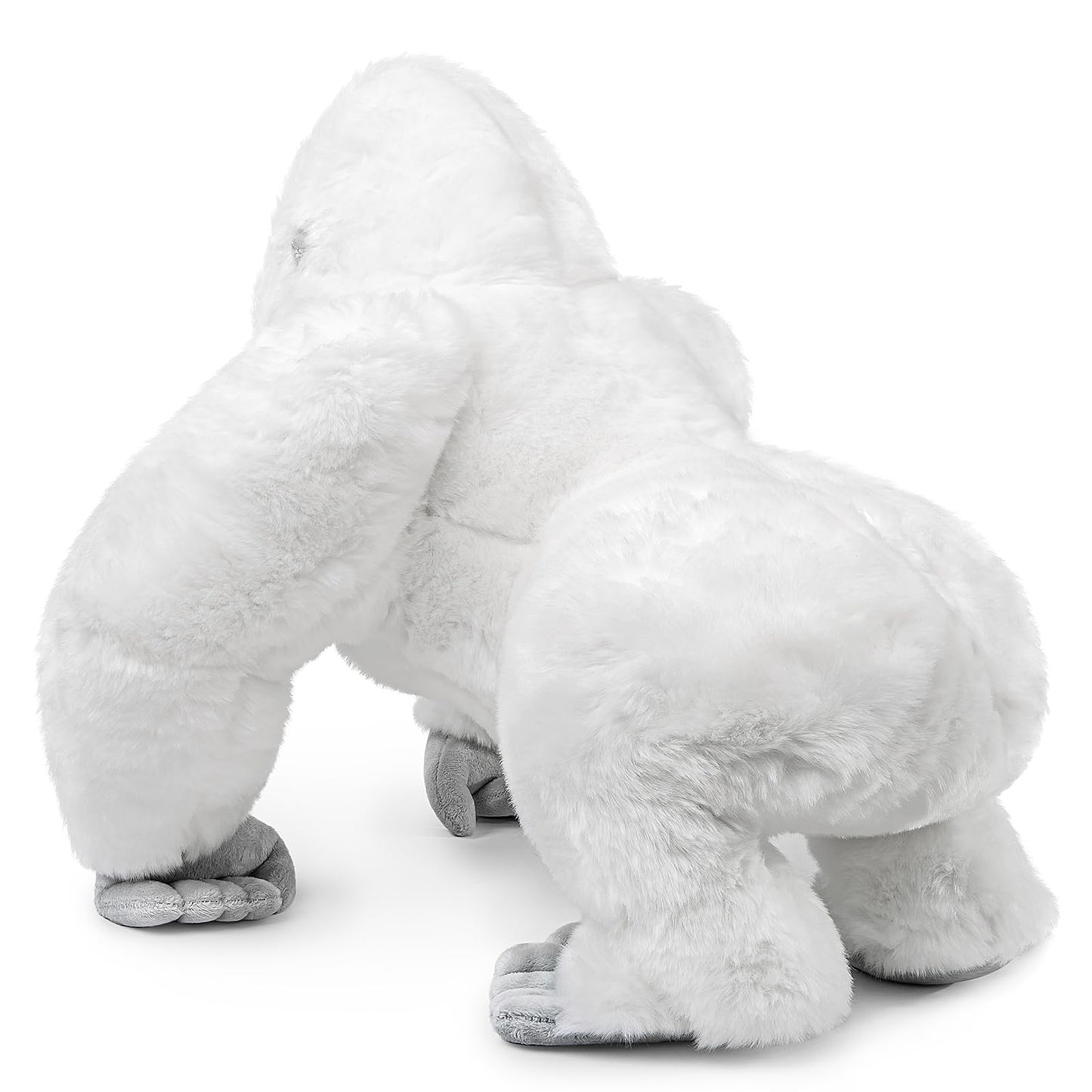 Zhongxin Made Albino Gorilla Plush Toy, Realistic Albino Gorilla Stuffed Animals 15In, Unique Forest Plushie Toys Model Dolls Collection For Kids