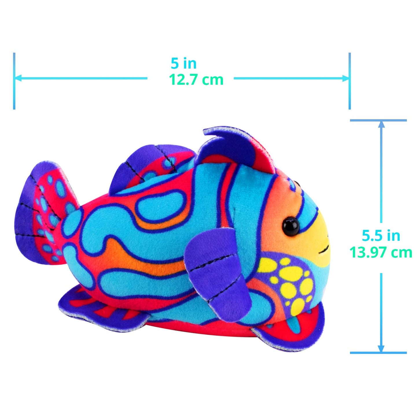 Zhuzhu (Mandarin + Blue Tang Fish 2-Pack C | Stuffed Animals With Motor Inside | Robotic Fish Toys Suitable For Ocean Party Favo