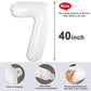 Number 7 Balloon 40 Inch White Seven Birthday Decorations, 7 17 27 70 Year Old Balloon, Mylar Foil Balloon Number For Engagement