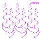 AimtoHome Party Swirl Decorations, Hanging Swirl for Ceiling Decorations, Purple, Pack of 30