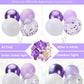 Purple And White Balloons,12Inch 60Pcs Pastel Purple Balloons With Confetti Balloons,Lavender Lilac Balloons For Mother'S Day/Bi