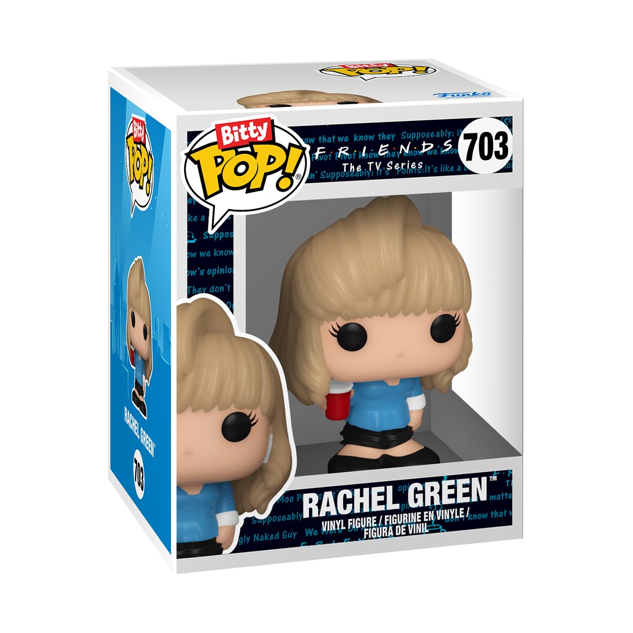 Funko Bitty POP! Friends 80's Rachel 4-Pack Vinyl Collectables, Multicolor, 0.9 Inch - Includes Surprise Mystery Mini Figure and Display Shelf