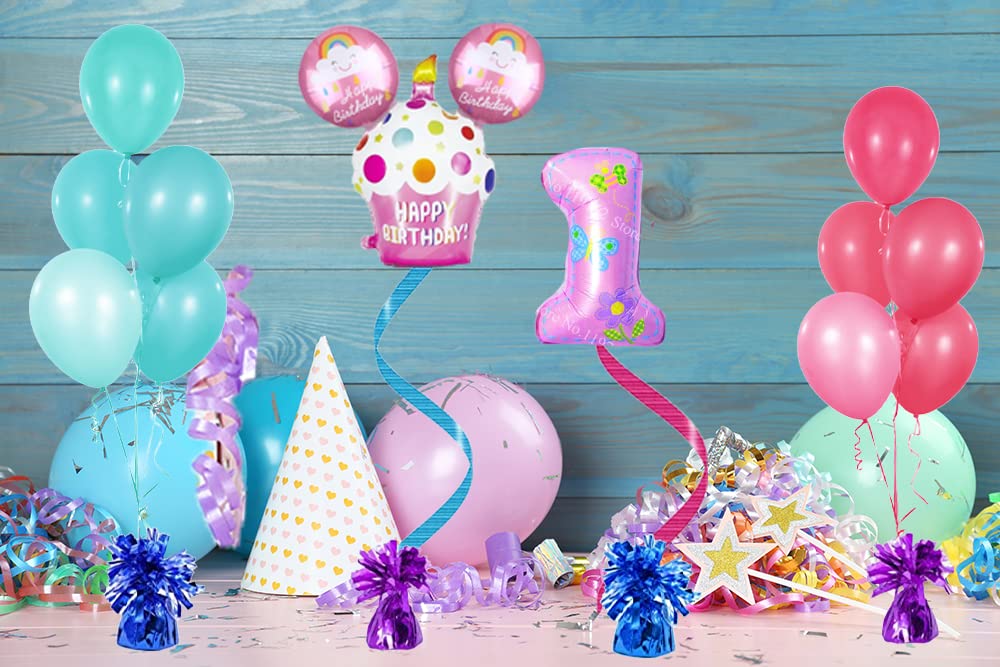 The Dreidel Company Metallic Balloon Weights, Birthday Party Favors, Novelty And Gag Gifts, 5.5' Inches, 12-Pack (Purple)