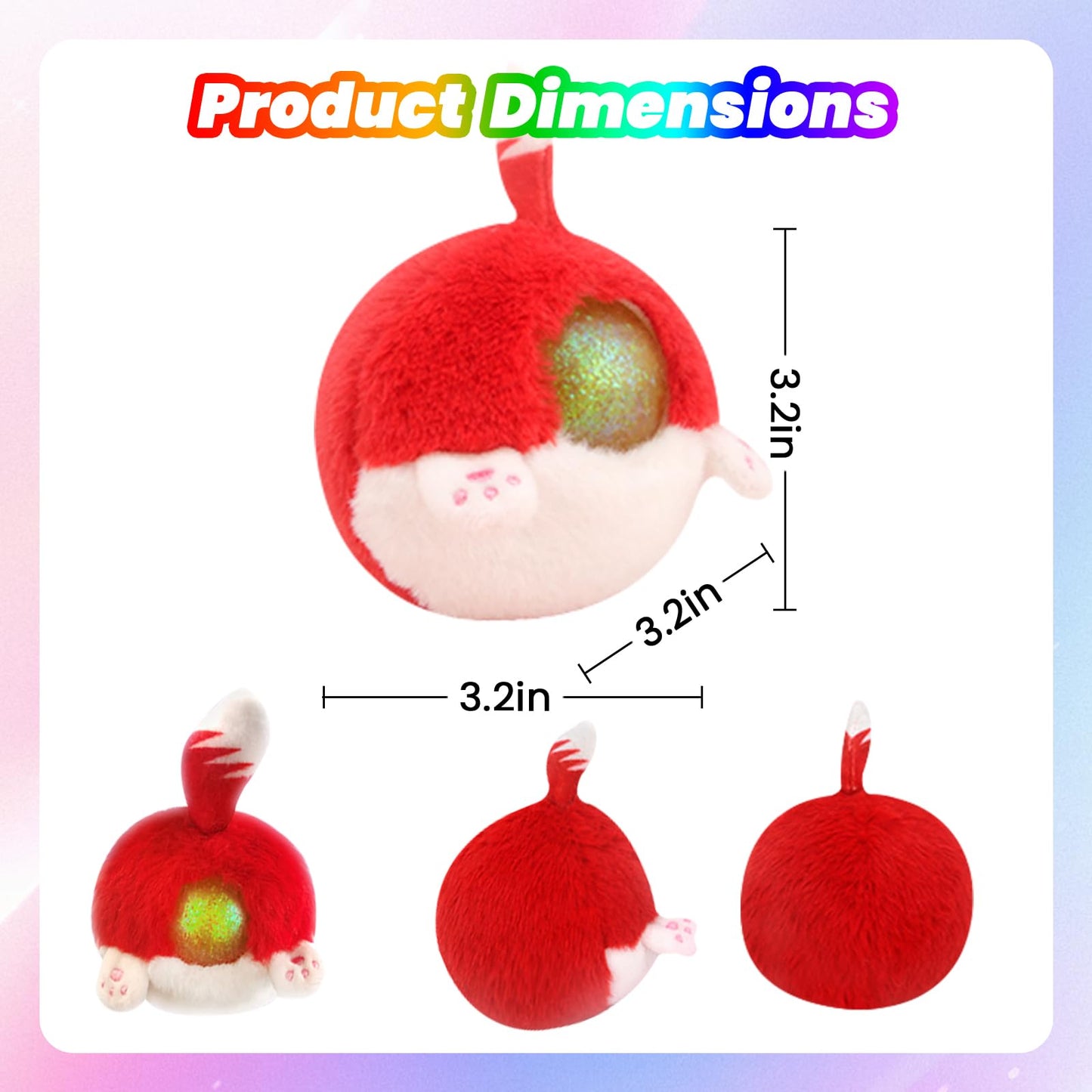 Stress Buster Stress Reliever for Kids/mature-themed Plushie Pinch Decompression Vent Ball Soft Beads -Squeeze Squishy Ball with Plushie Cover(Red Fox)